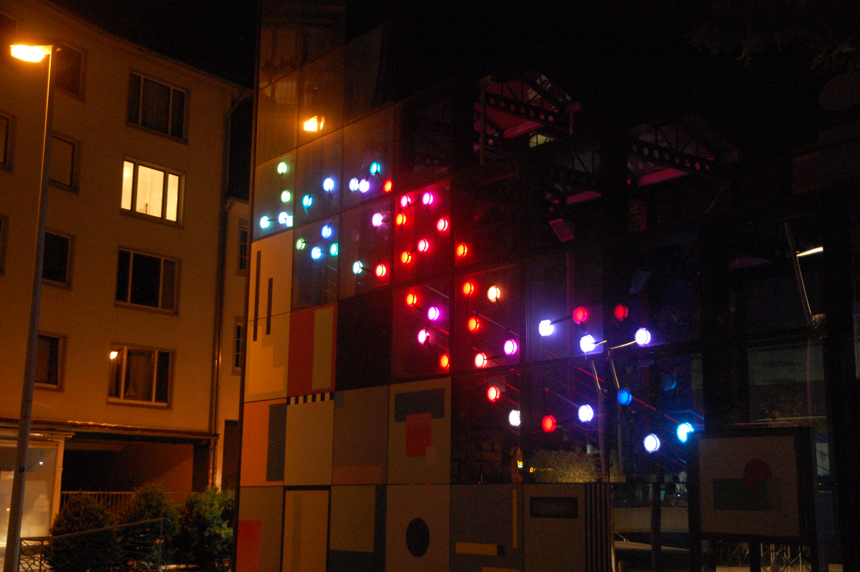 Polka Dots, an interactive light installation at the Urban Art Festival Siegen 202