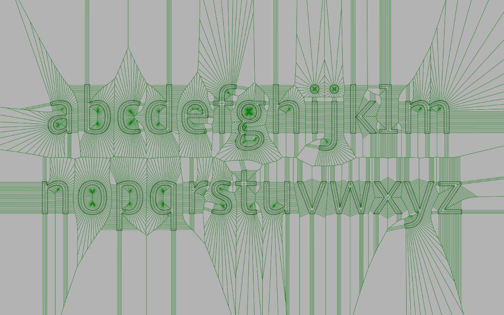 Voronoi diagram of dotted glyph outlines, Simon Budig, CC BY-NC-ND