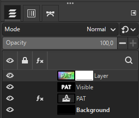 GIMP layer palette with mask