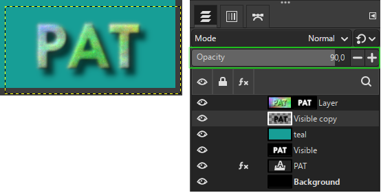 GIMP example drop shadow gaussian blur