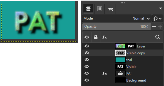 GIMP example drop shadow