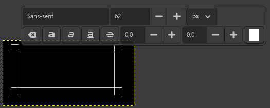 GIMP text box canvas